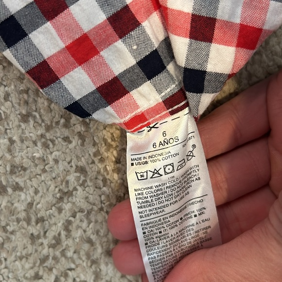 Janie & Jack Gingham Seersucker Shirt, 6 - Picture 6 of 7